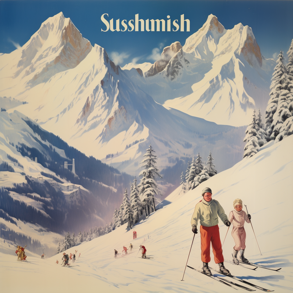 Group of people skiing in Austrian Alps