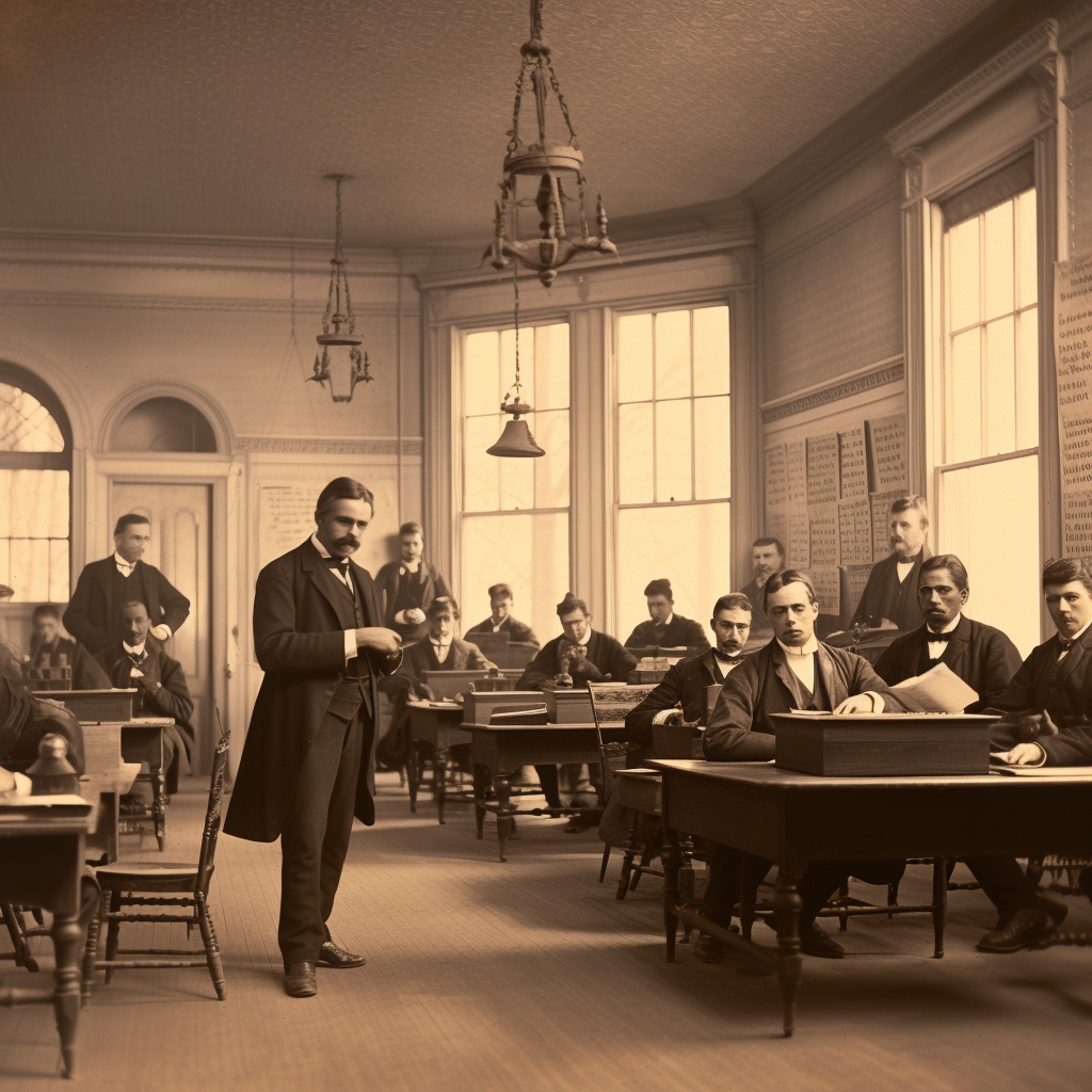 Students in a Historic Classroom