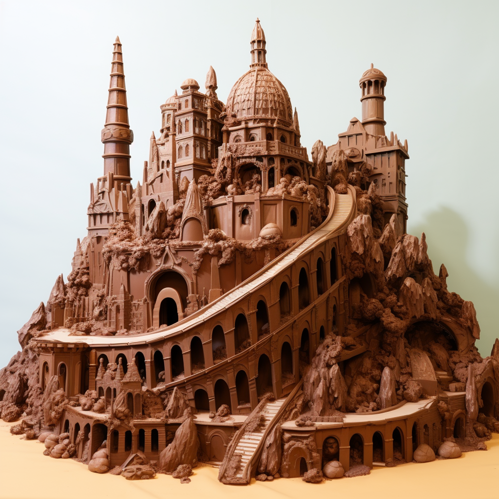 Historical Italian Monument covered in chocolate