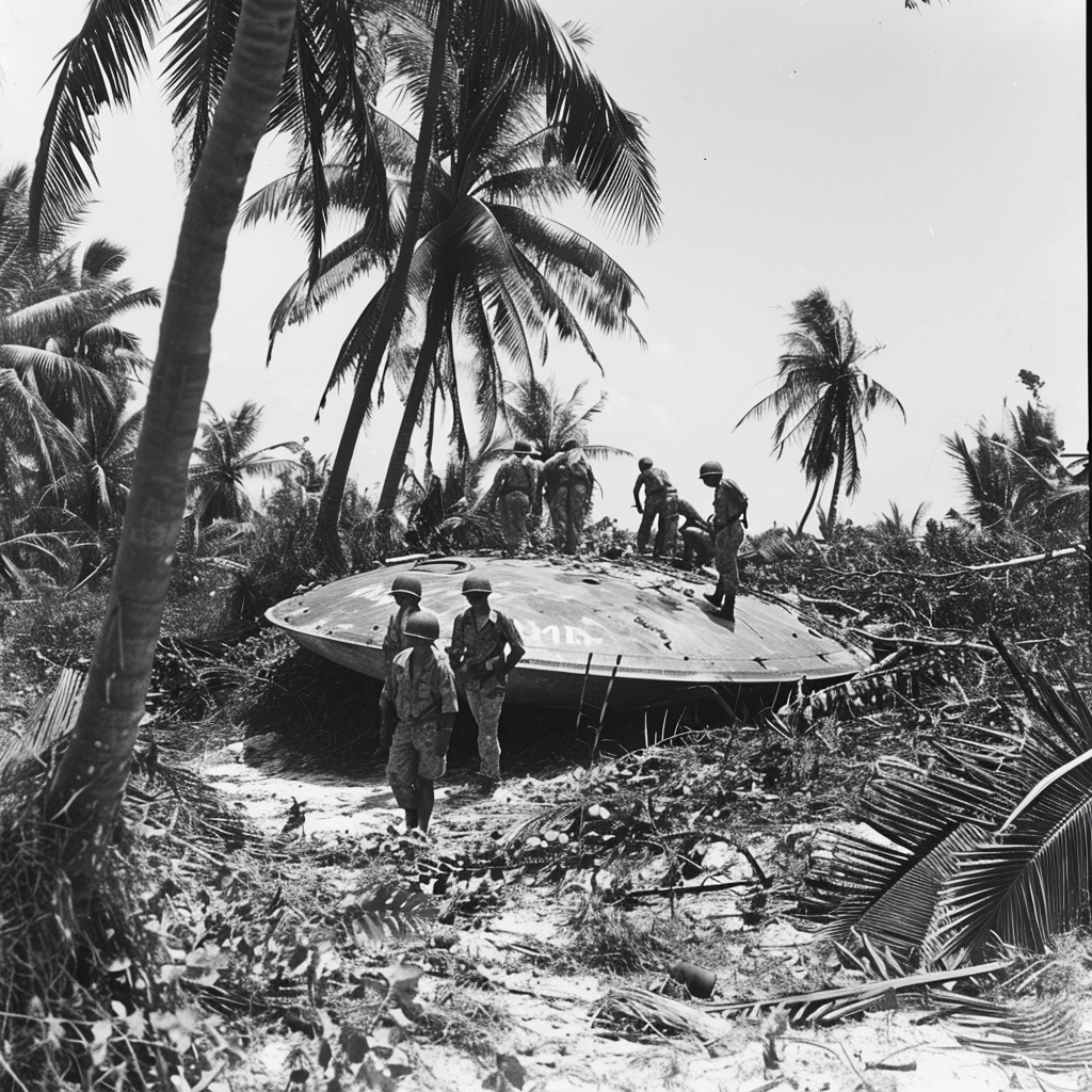 Historical US Marines Tarawa Jungle UFO Photo