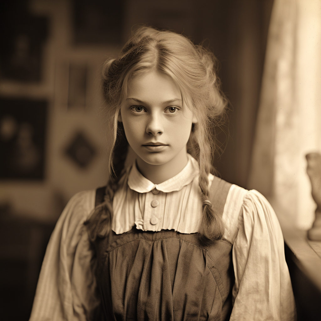 Portrait of Bessie, a historical teenage girl