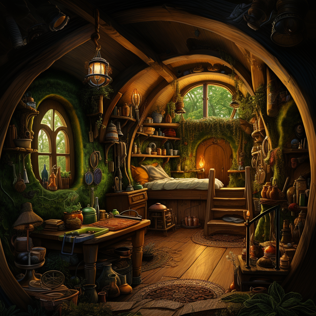 Cozy and Magical Hobbit Hole Interior