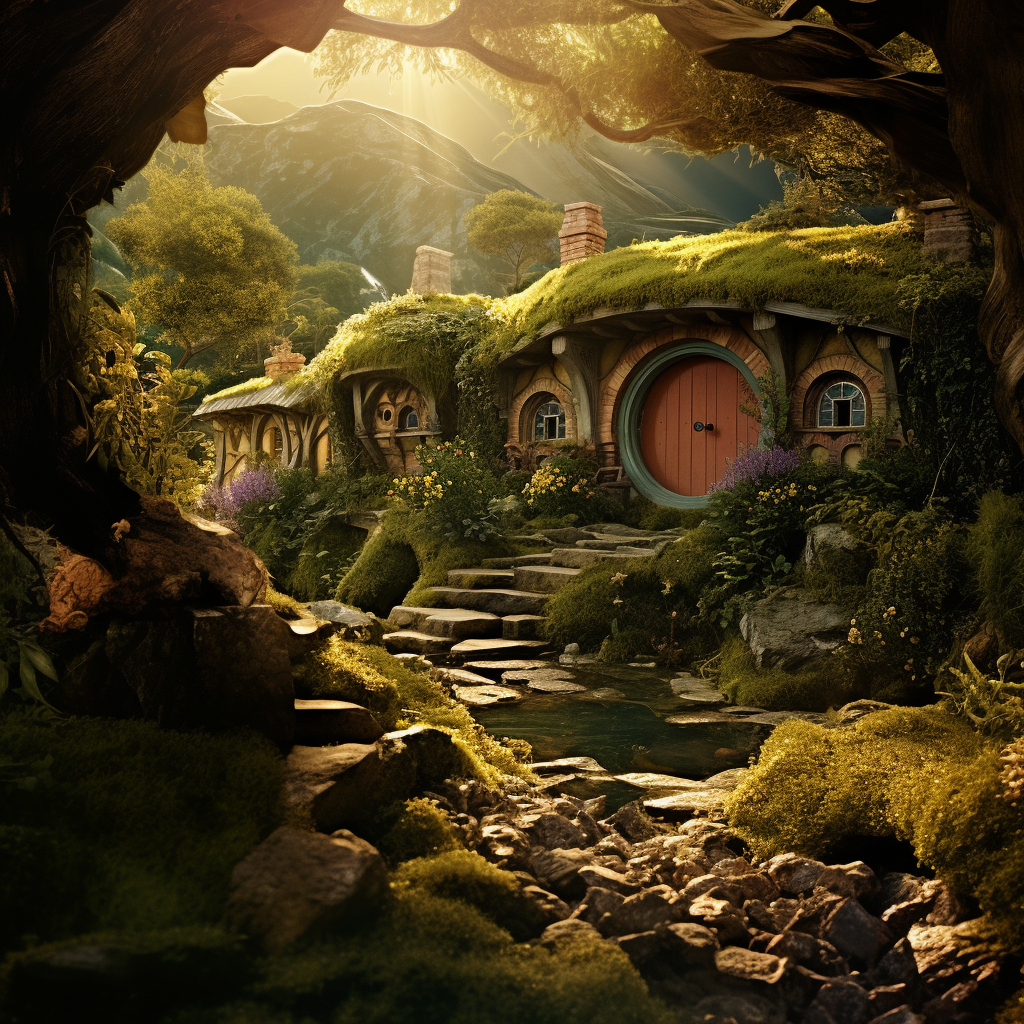 Magical Hobbit Land with Dreamy Essence