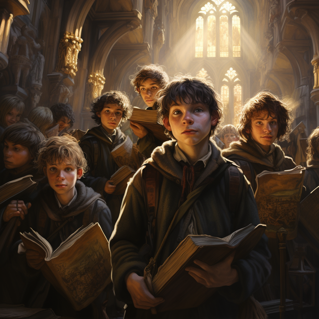 Hobbits attending Hogwarts magic school