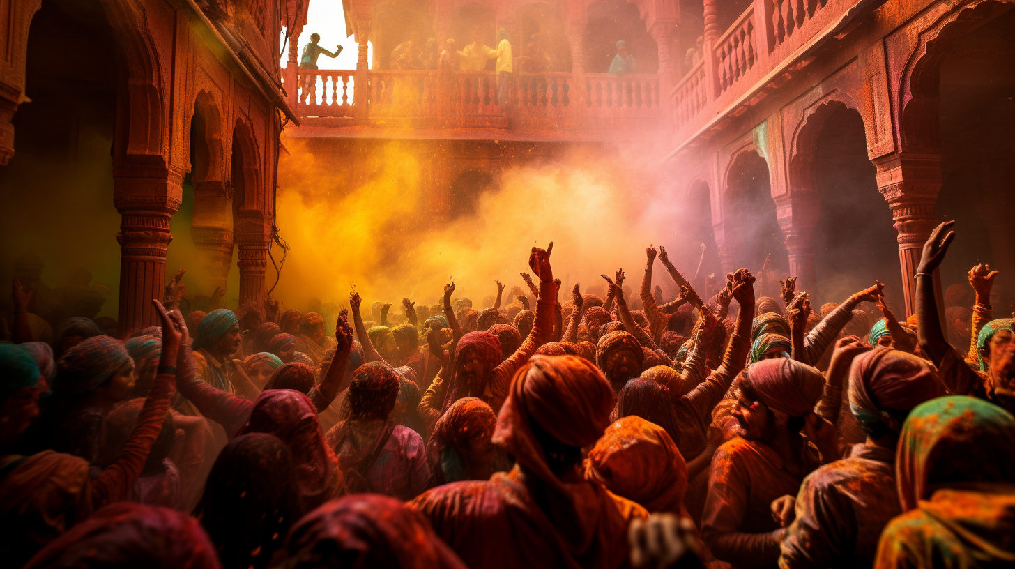 Vibrant Holi festival in India