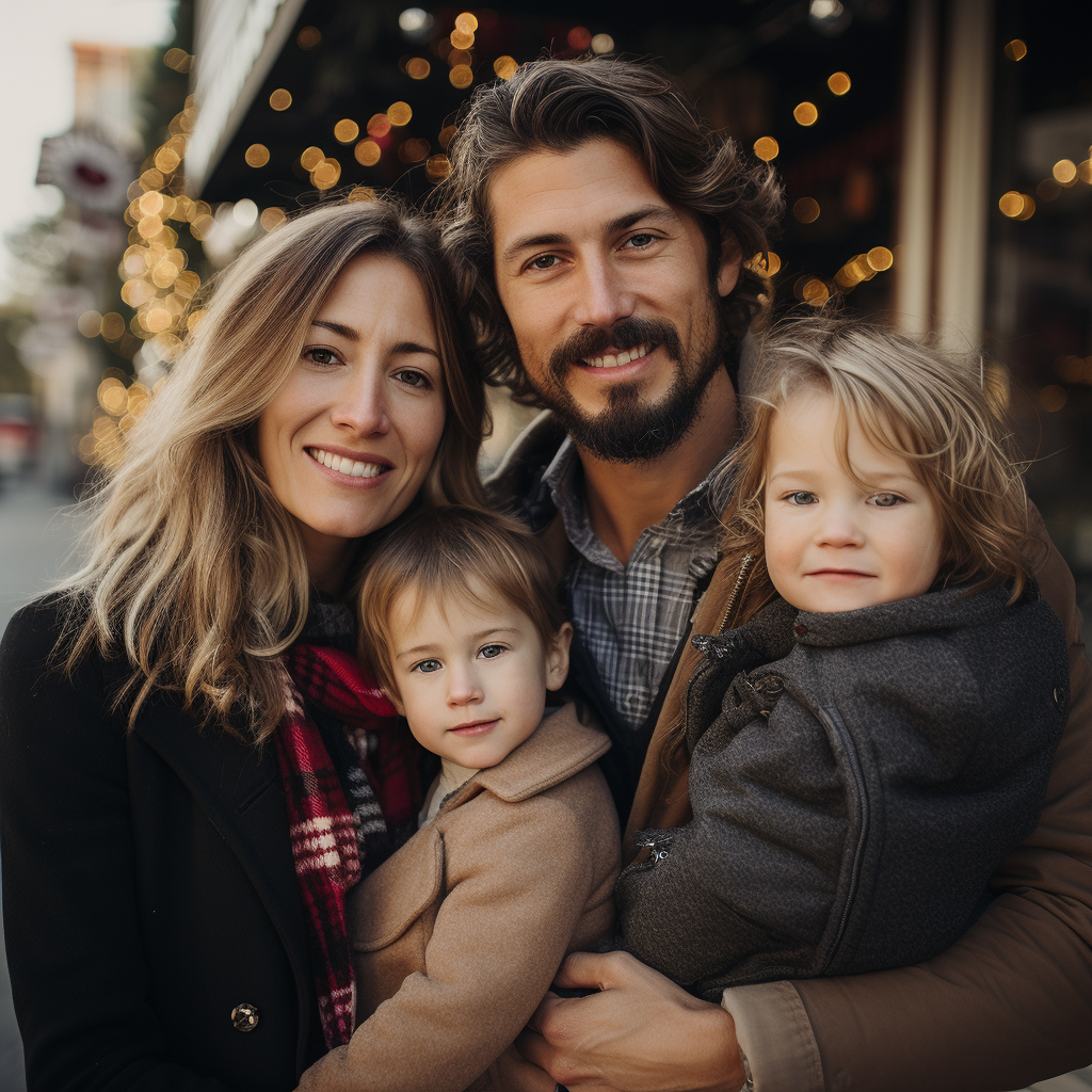 Happy family enjoying holiday together