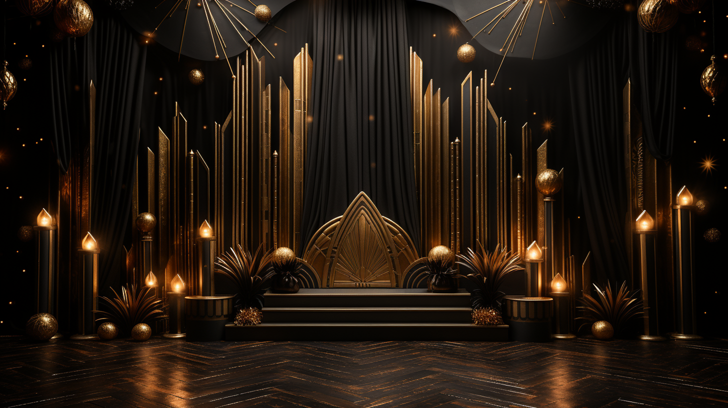 Vintage Hollywood Jazz Art Deco Backdrop