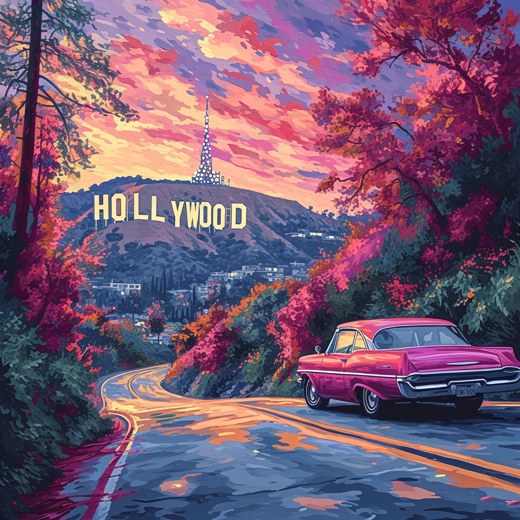 Hollywood Scene Psychedelic Background