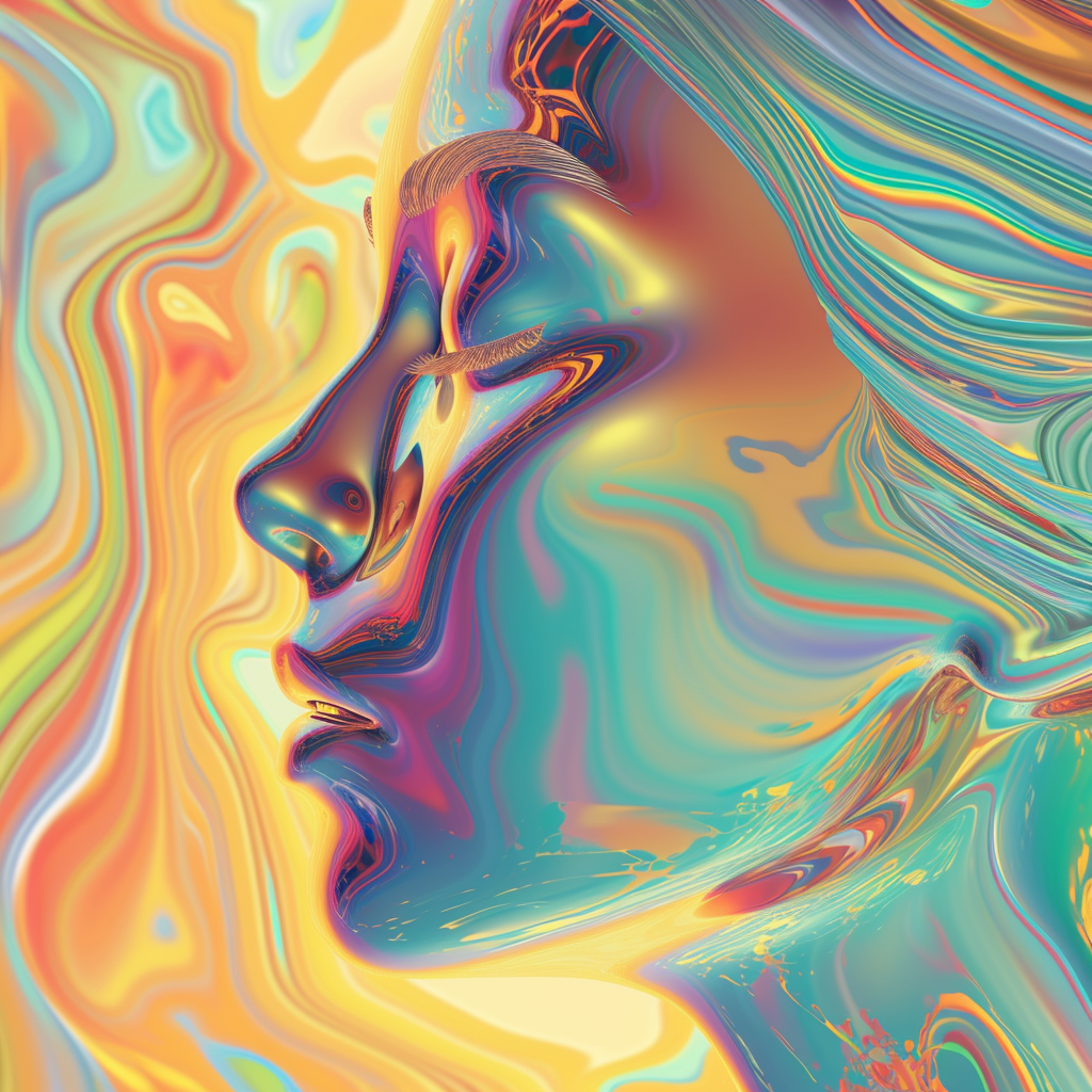 Holographic abstract liquid pattern background