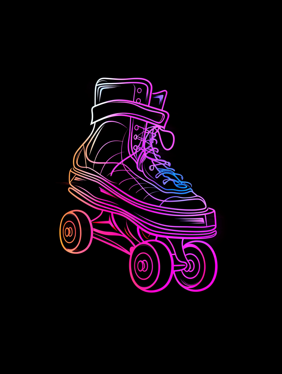 Minimalistic Holographic Roller Skate Logo