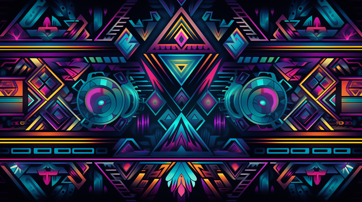 Holographic Aztec Patterns Design