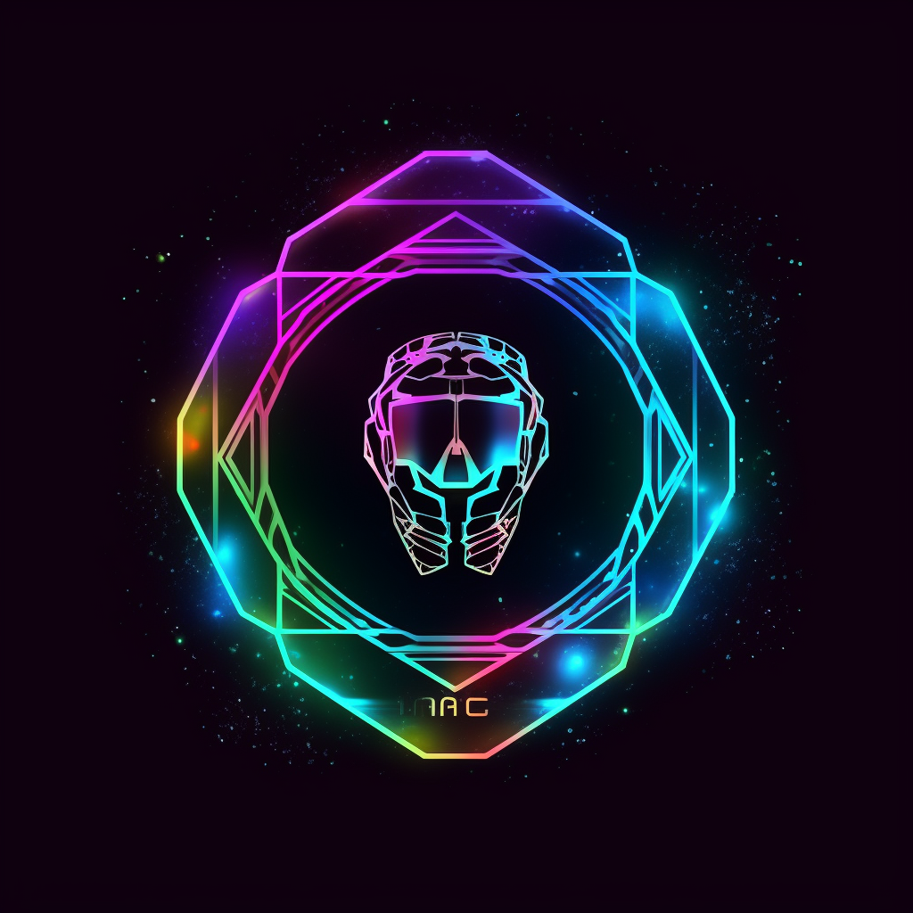 Holographic logo vector for AI movie design company