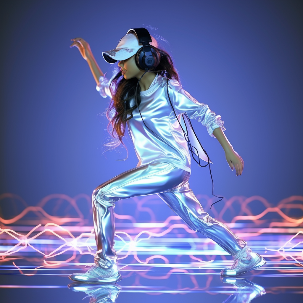 Hip Hop Dance of Holographic Woman Ghost