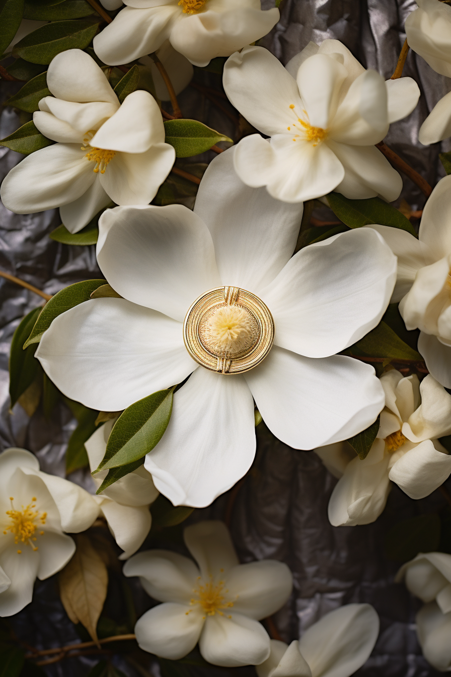 Holy Communion Symbol on Magnolia Flowers