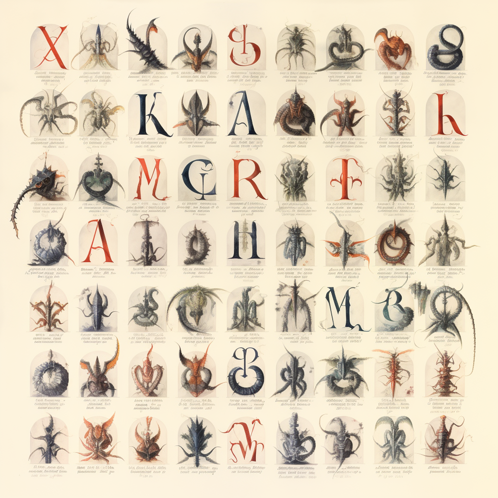 Holy species transforming alphabet to English