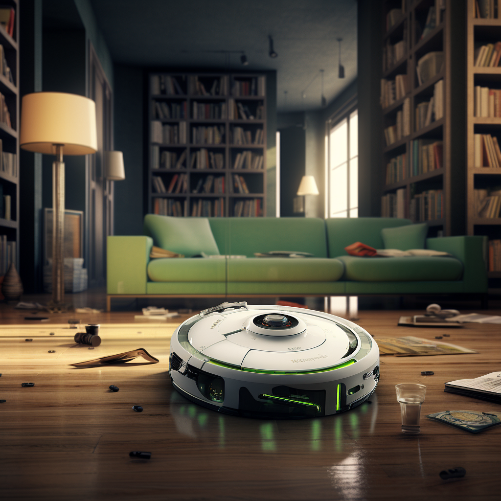 AI Roomba guarding a home