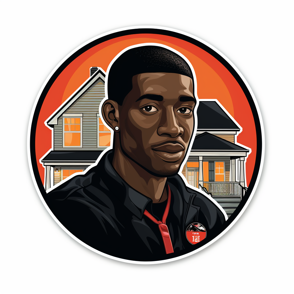 Home Inspection Logo Sticker with Black Guy