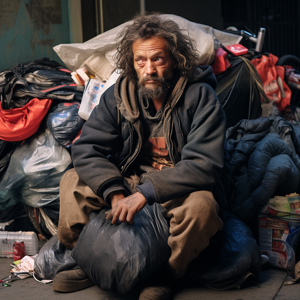 Homeless people in decaying San Francisco