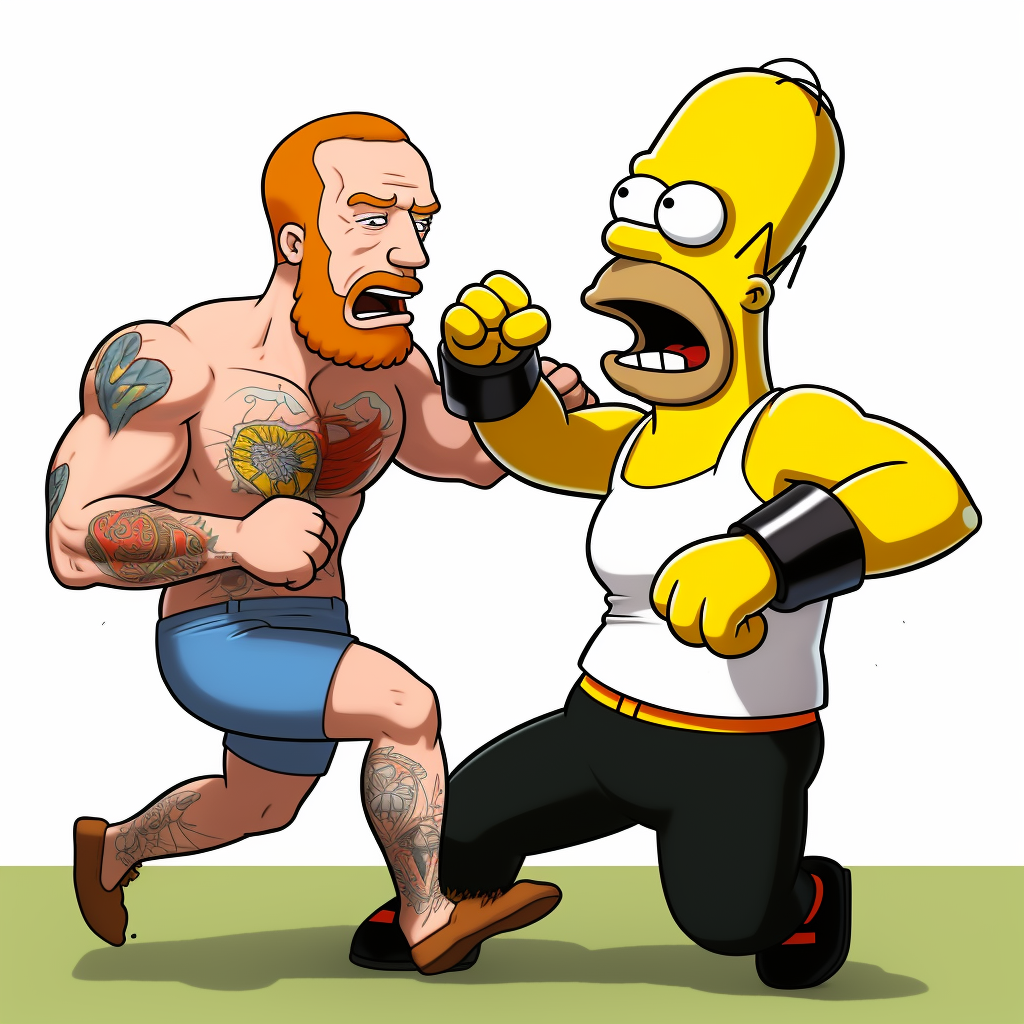 Homer Simpson defeating Connor McGregor in UFC fight