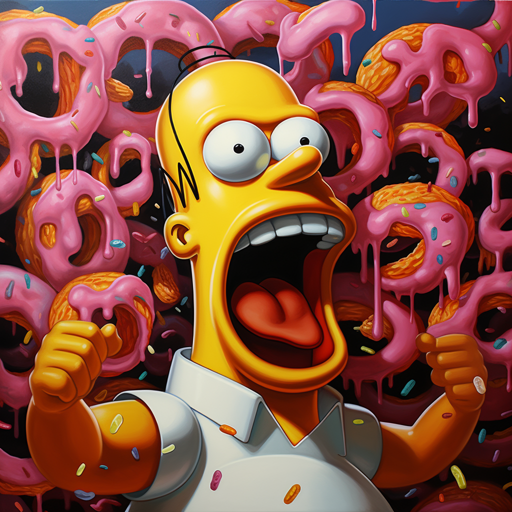 Homer Simpson enjoying a donut