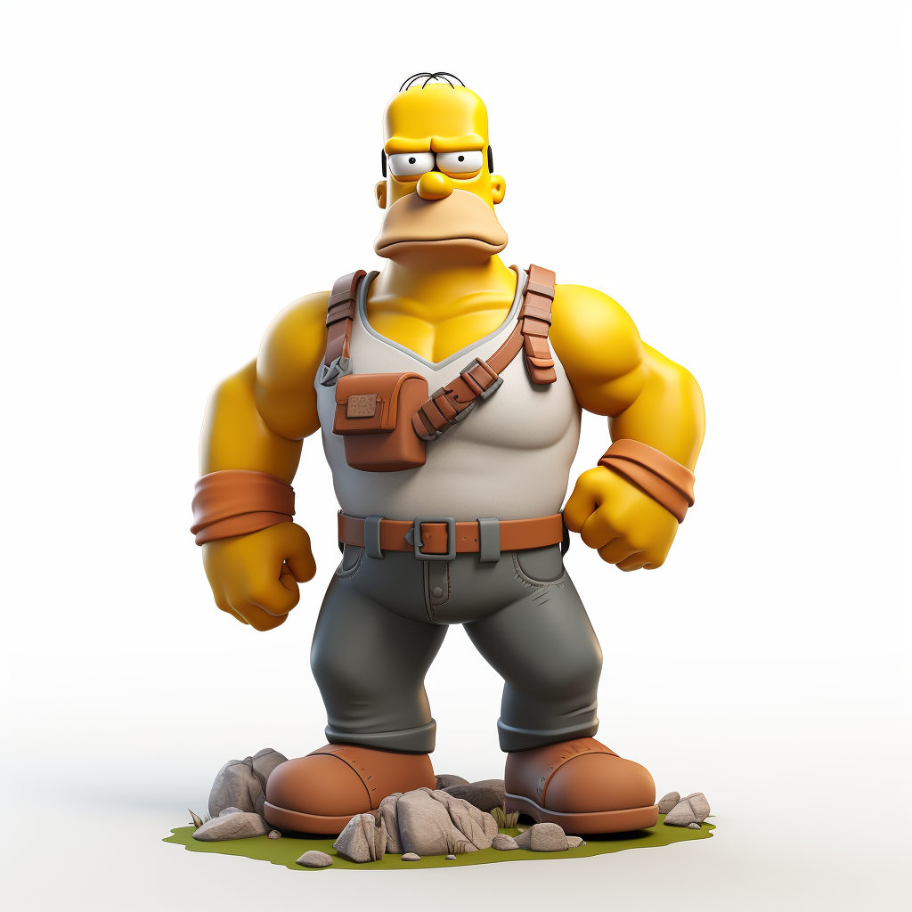 Homer Simpson 3D character design