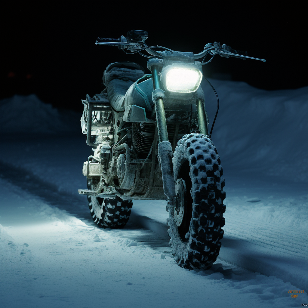 Honda GX 50 Motorcycle with Frozen Tundra Background