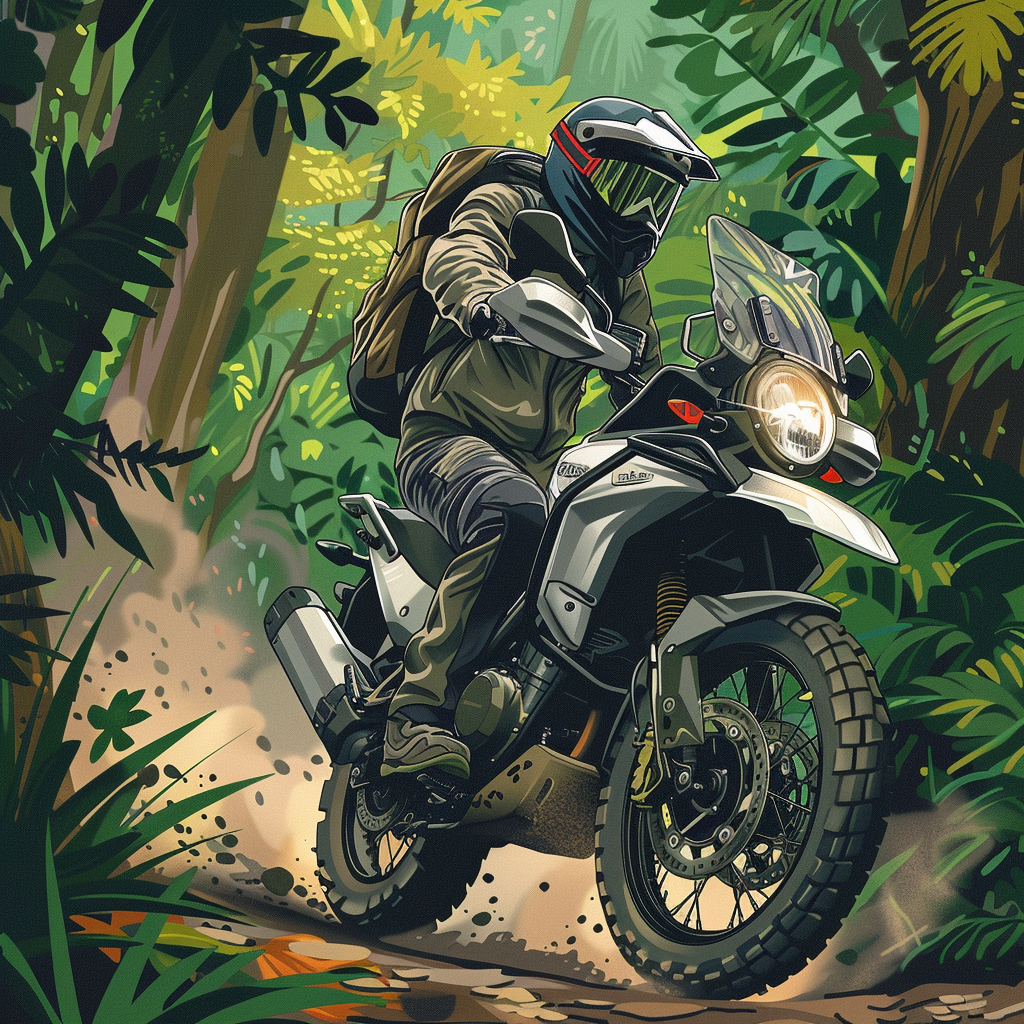 Transalp 600v riding in jungle