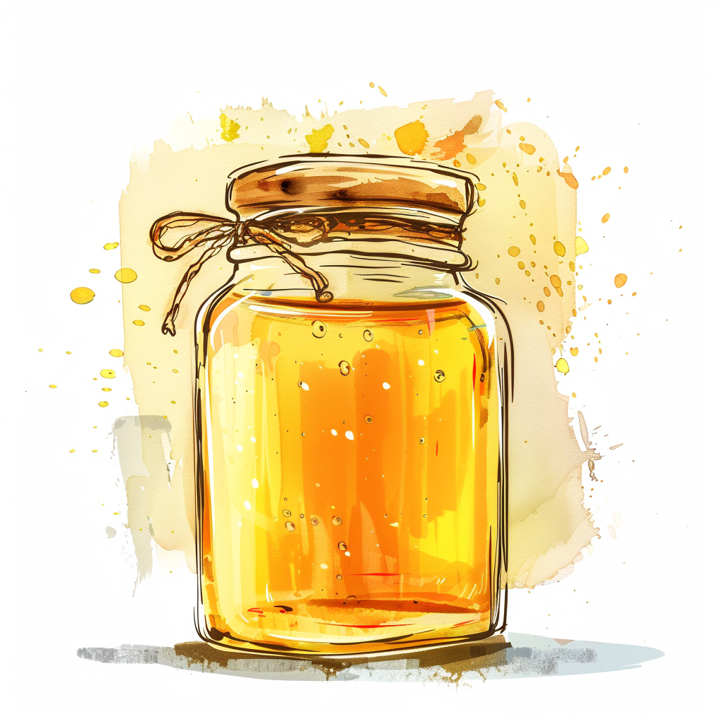 Honey brushstroke illustration on white