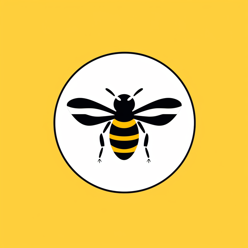 Simple Honey Production Logo with Bee