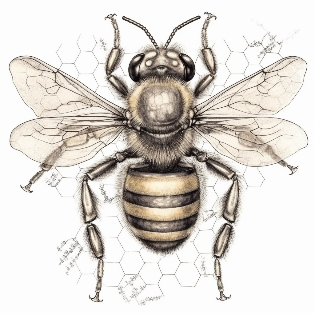 Top View Honey Bee Drawing