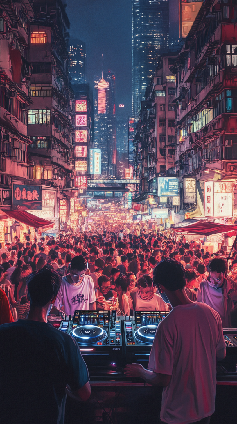 1980s Hong Kong DJ street party