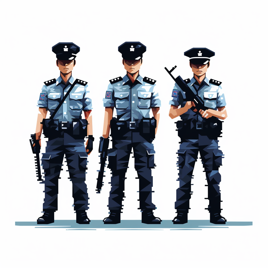 Hong Kong Police Keyboard Warriors Pixel Art