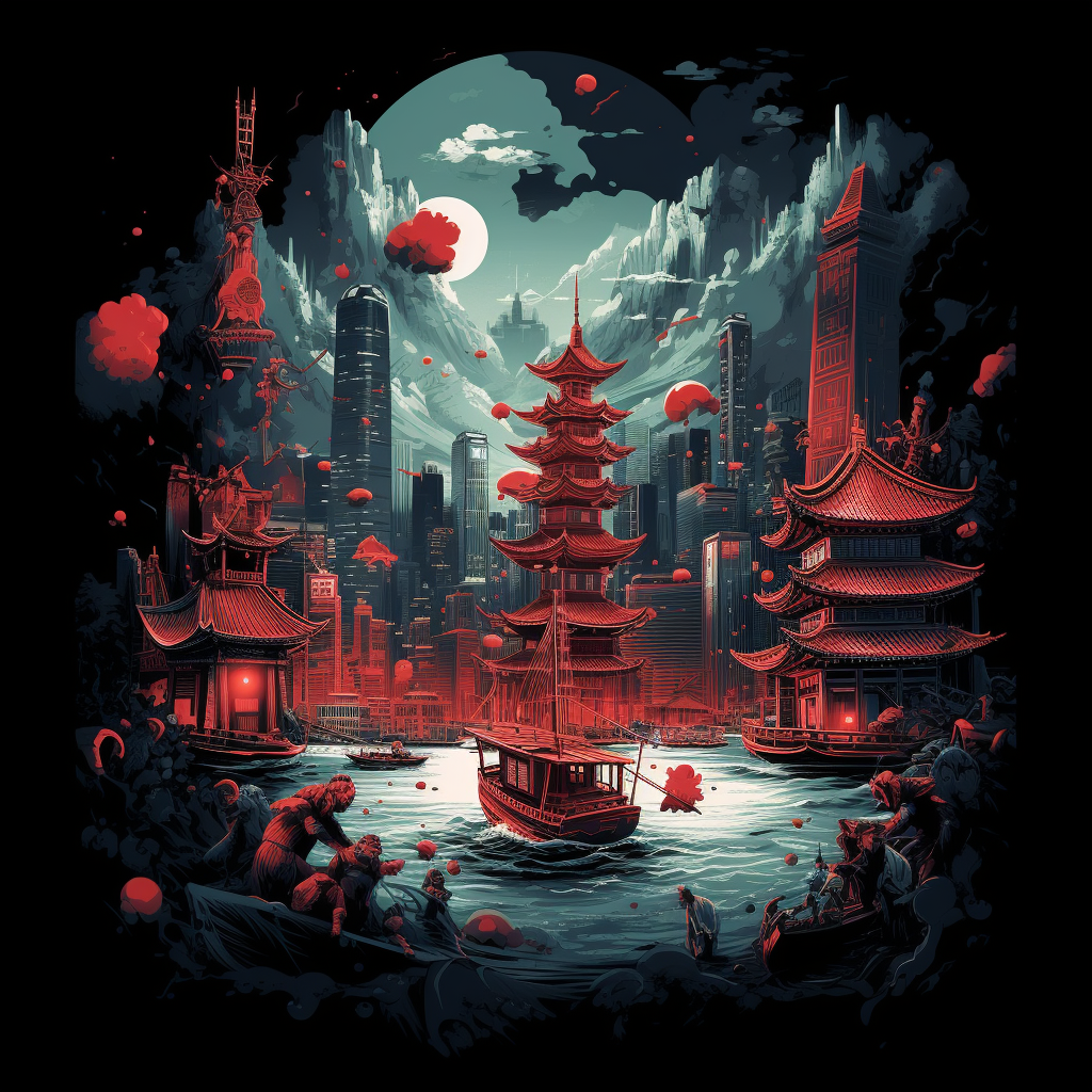 Vibrant Hong Kong T-Shirt Design