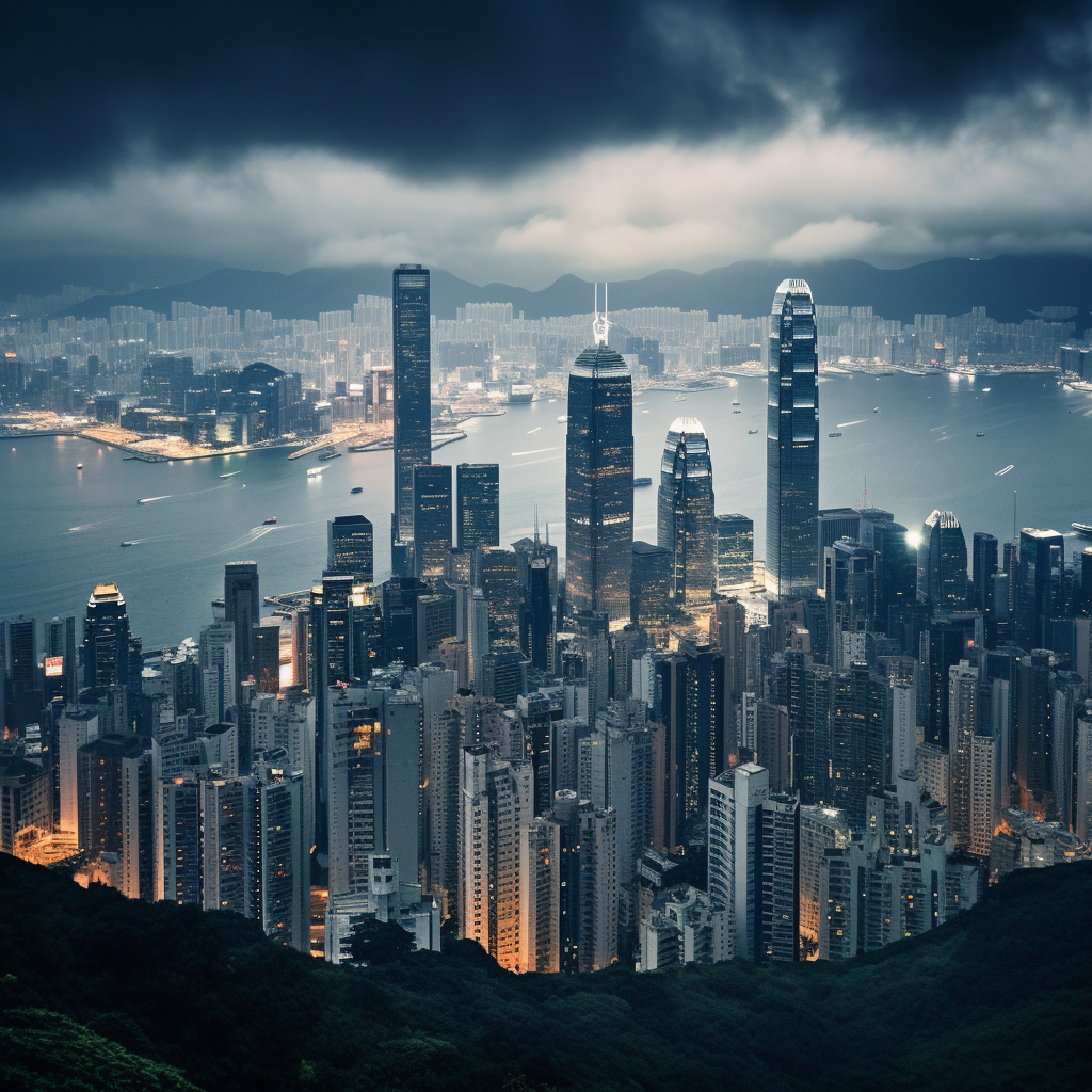 Stunning Hong Kong cityscape in unique colors