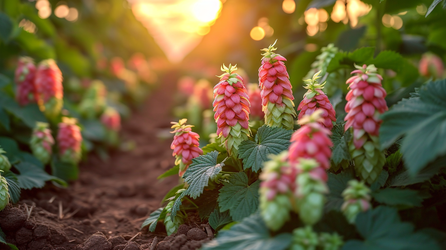 Hop plantation field photo