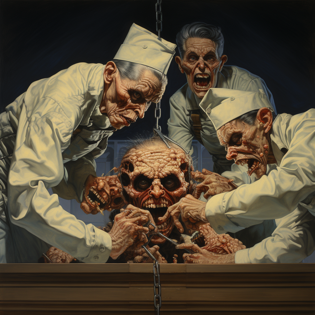 Horror Operation Painting by Leyendecker and Rockwell