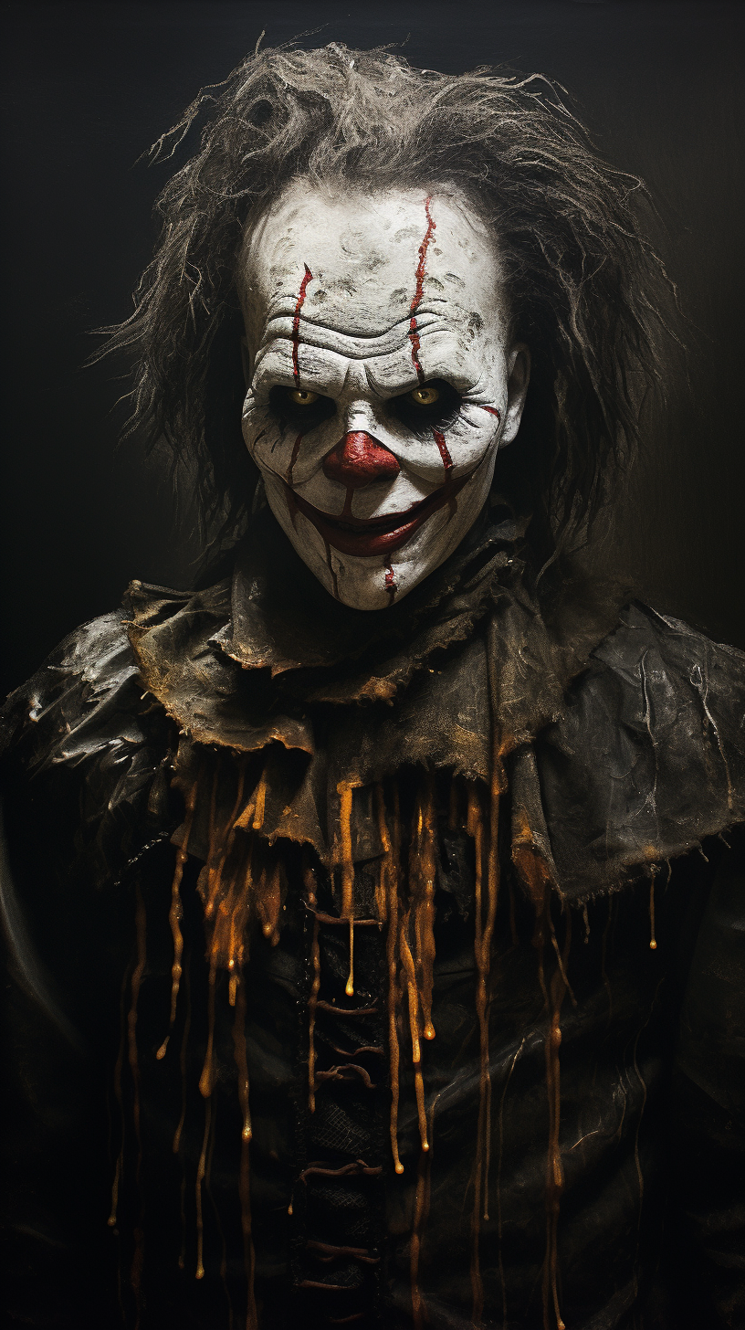 Scary movie characters in realistic portraits