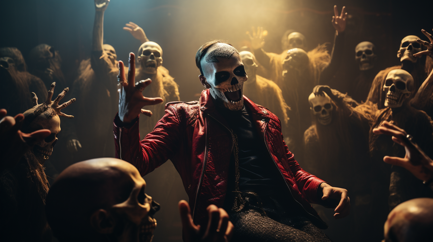 Rapper Holding Skull While Singing and Dancing