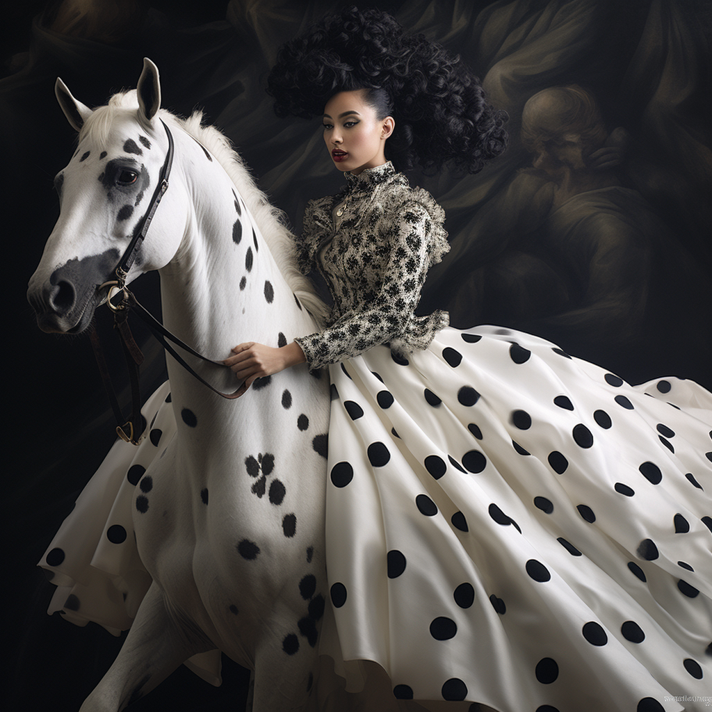 Horse with Dalmatian Fur Princess Ride