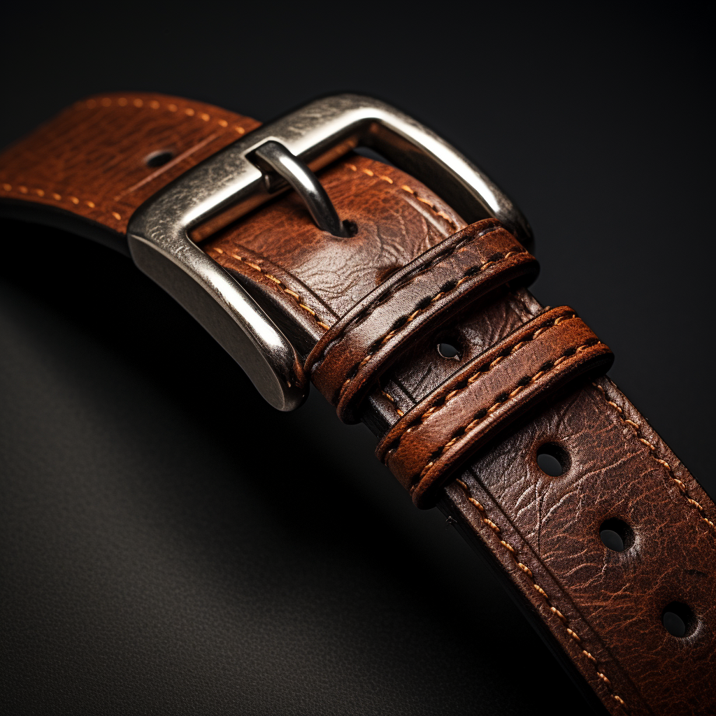 Closeup of Horse Leather Strap