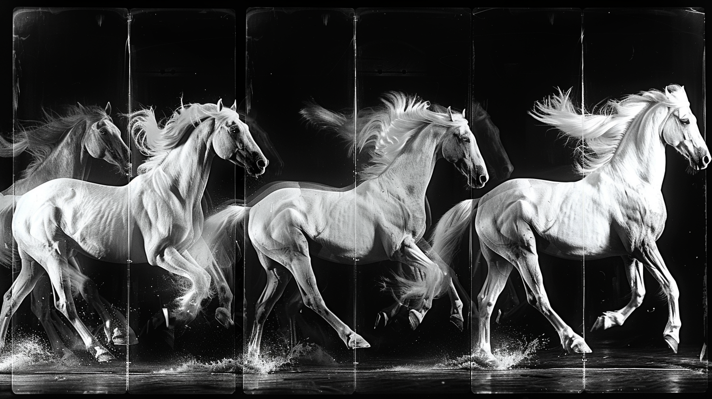 Galloping horse sequence in motion