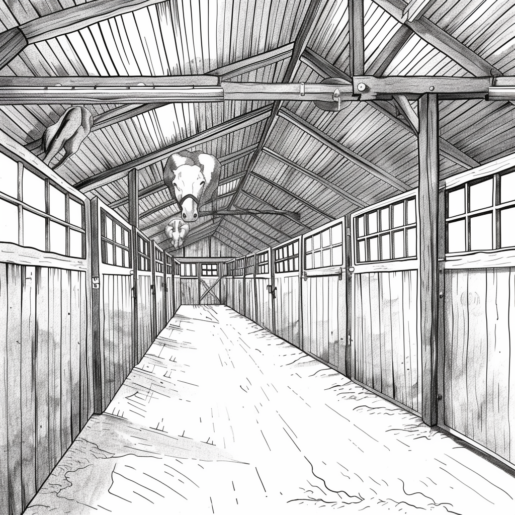 Horse Stable End View