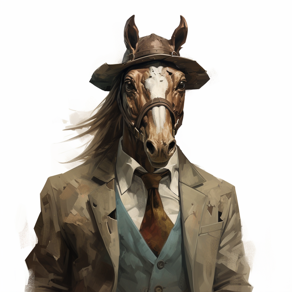 Detailed image of a horse man