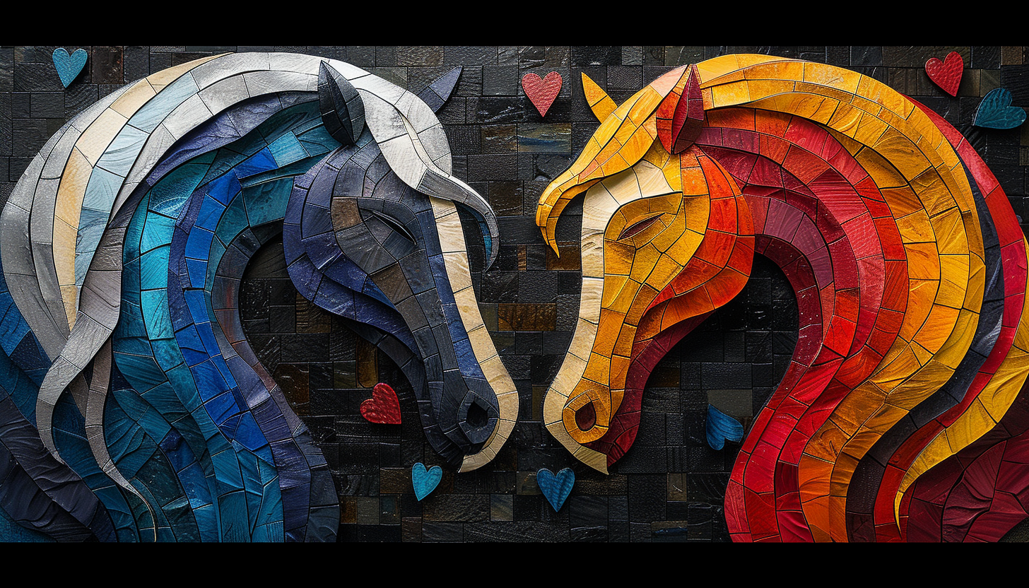 Colorful Hearts on Horses