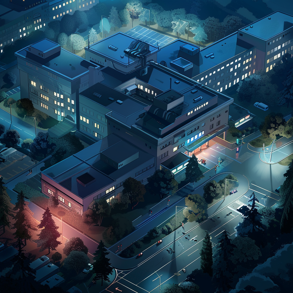 Hospital Night Pandemic Symbolism