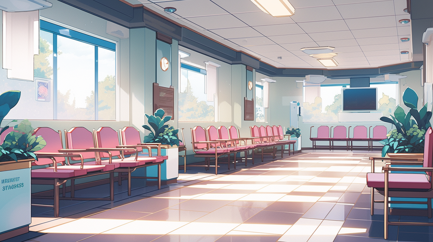 A peaceful hospital waiting room