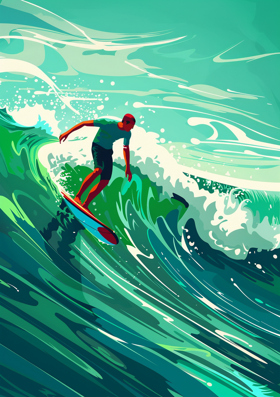 Modern Hossegor Flat Illustration