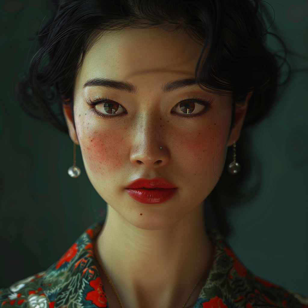 Asian host in photorealistic photo