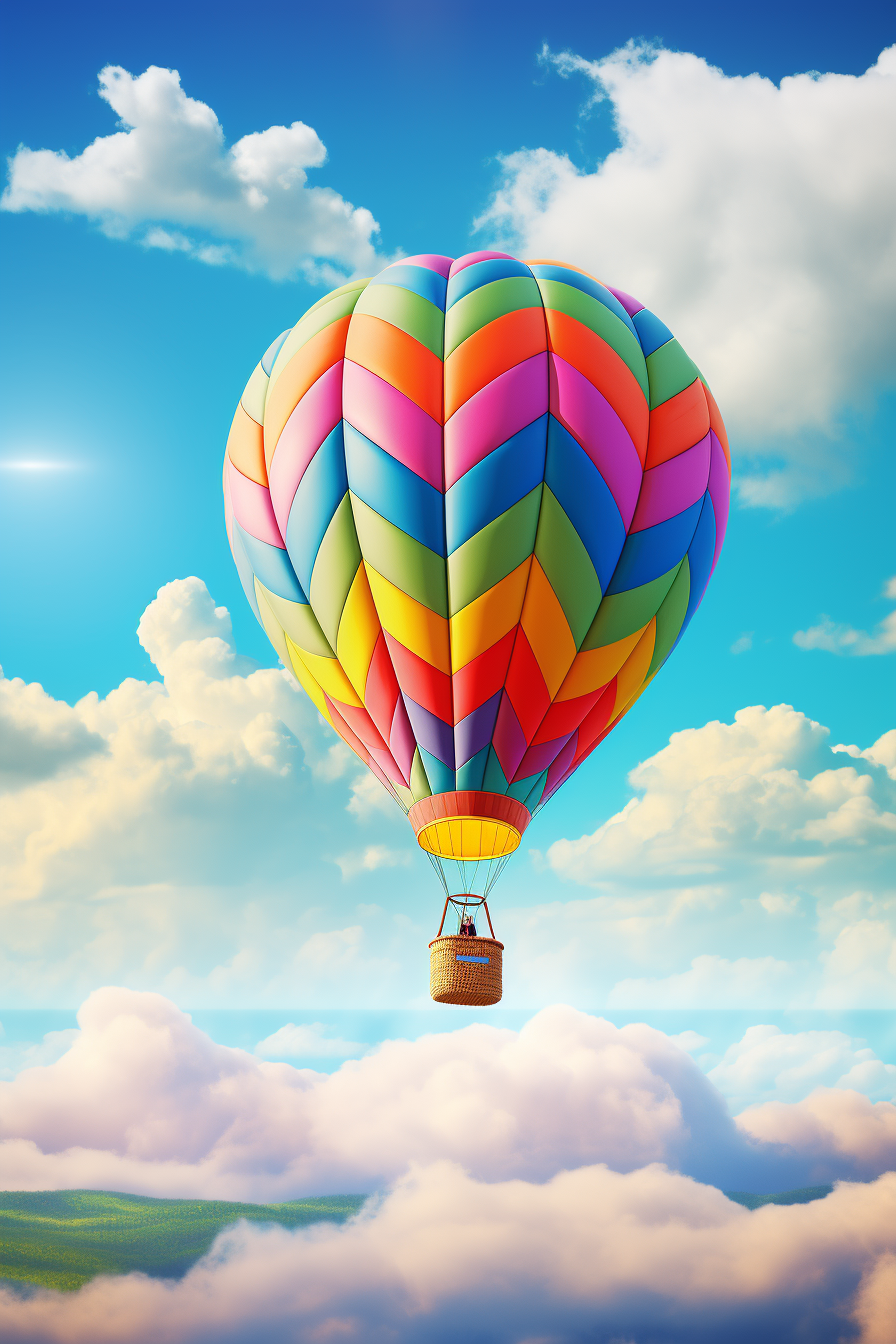 hot air balloon flying in sky