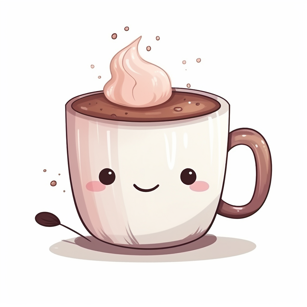 Illustration of a hot chocolate cup with spoon